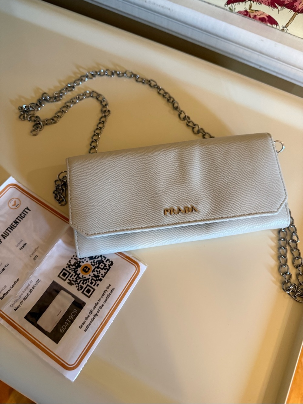 Prada Saffiano Leather Wallet on Chain